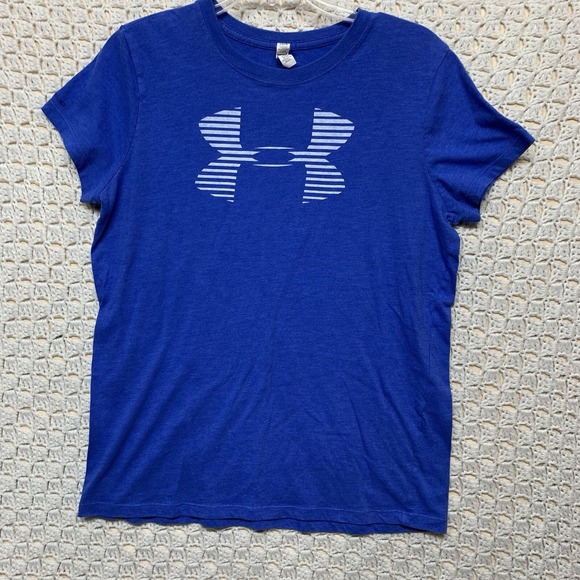 Under Armour Other - Under Armour Heat Gear T Shirt Adult Large Blue Loose Fit Athletic Mens